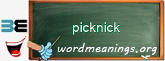 WordMeaning blackboard for picknick